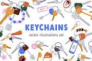 Door keys on rings with keychains, an Object Illustration by Good Studio (Thumbnail 1 of 3)