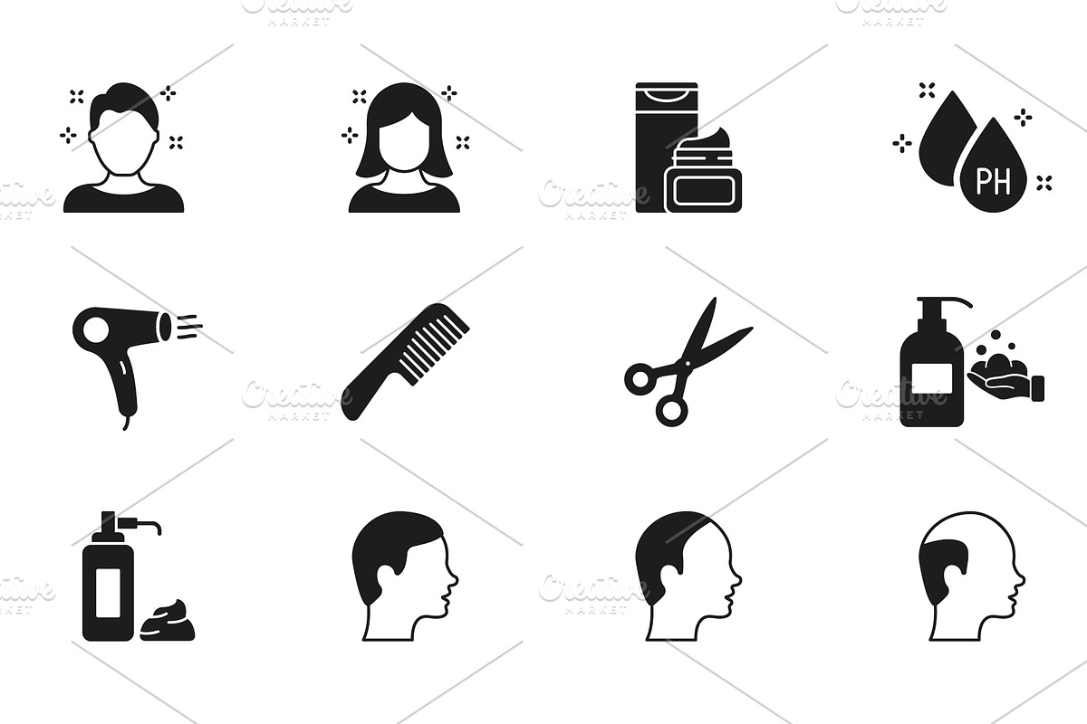 Barbershop and Hairdresser Icons, an Object Illustration by Vector Creator