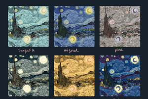 Starry Night Seamless Vector Set