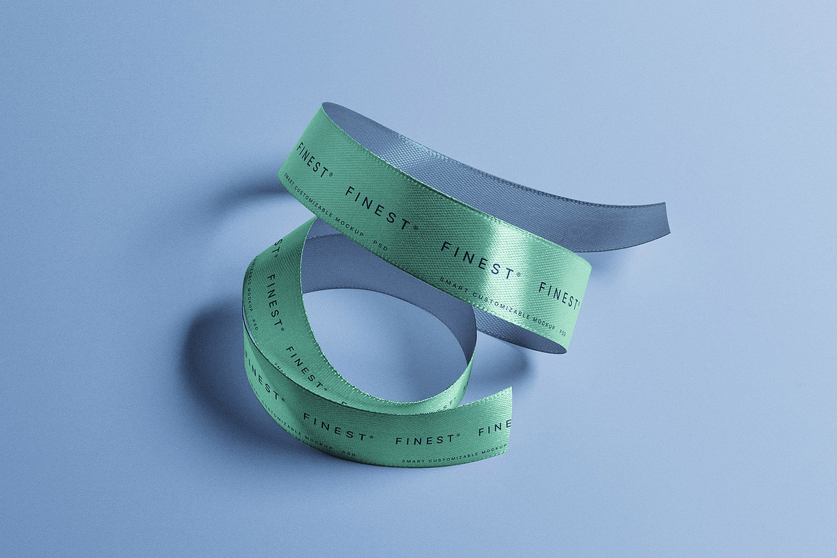 Curled Ribbon Mockup, an Advertising Mockup by Graphic Pear