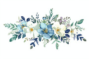 Blue Watercolor Floral Set, an Illustration by Designer_Momina (Thumbnail 15 of 16)