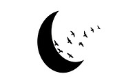Flying Birds Moon SVG Bundle, an Illustration by yasushie (Thumbnail 29 of 31)