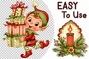 Whimsical Christmas Clipart Bundle, an Illustration by cherrydesign (Thumbnail 4 of 4)