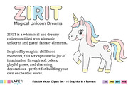 Pastel Unicorn Clipart Set, an Animal Illustration by Lapeticrafter (Thumbnail 2 of 8)