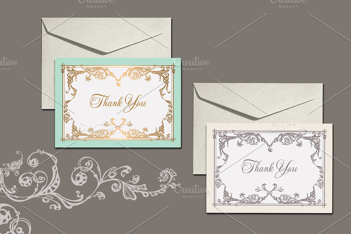 Baroque Wedding Stationery Suite, an Invitation Template by ilustrinna (Photo 13 of 14)