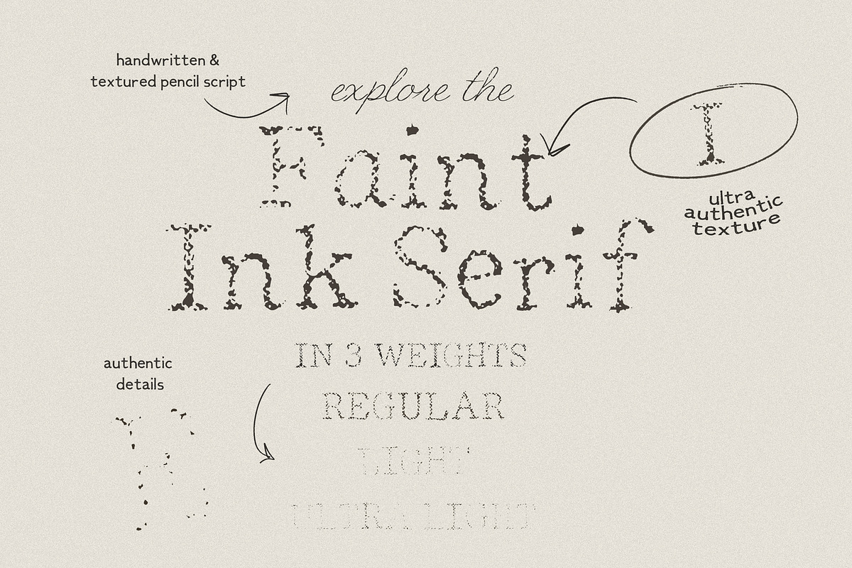 Handwritten Ink Pencil Texture Fonts, a Handwritten Font by Laras Wonderland (Photo 5 of 21)