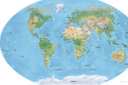 Vector map of world relief, a Graphic by One Stop Map (Thumbnail 1 of 3)