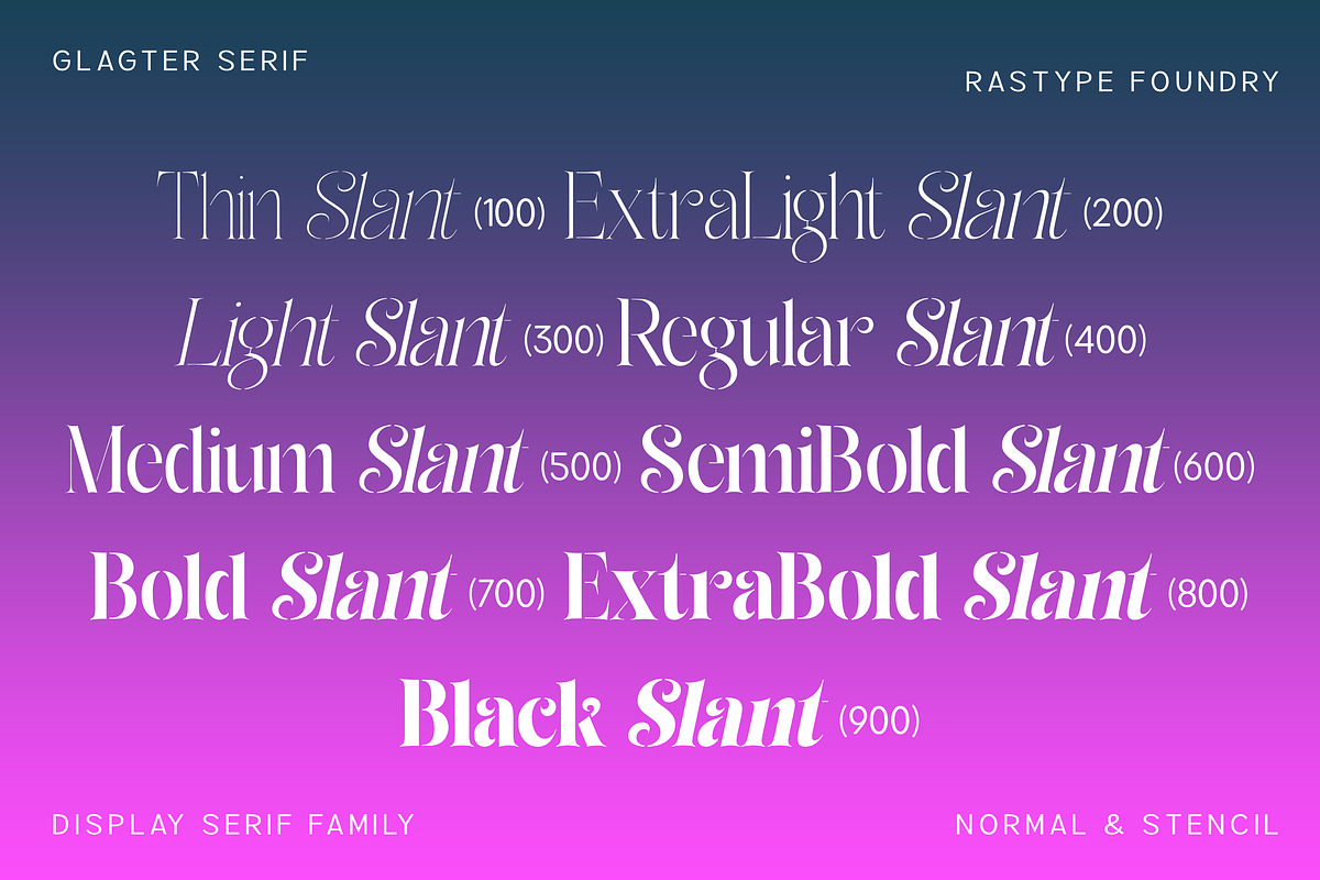 Glagter Stencil - Family Font, a Serif Font by Rastype (Photo 7 of 15)