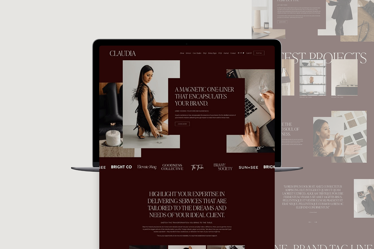 Squarespace Website Template Claudia, a Squarespace Template by Candor Templates (Photo 4 of 16)