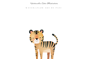 Tiger Clipart Set, a Decorative Illustration by Pati Paints (Thumbnail 7 of 11)