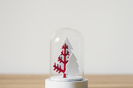 Christmas snow globe with trees