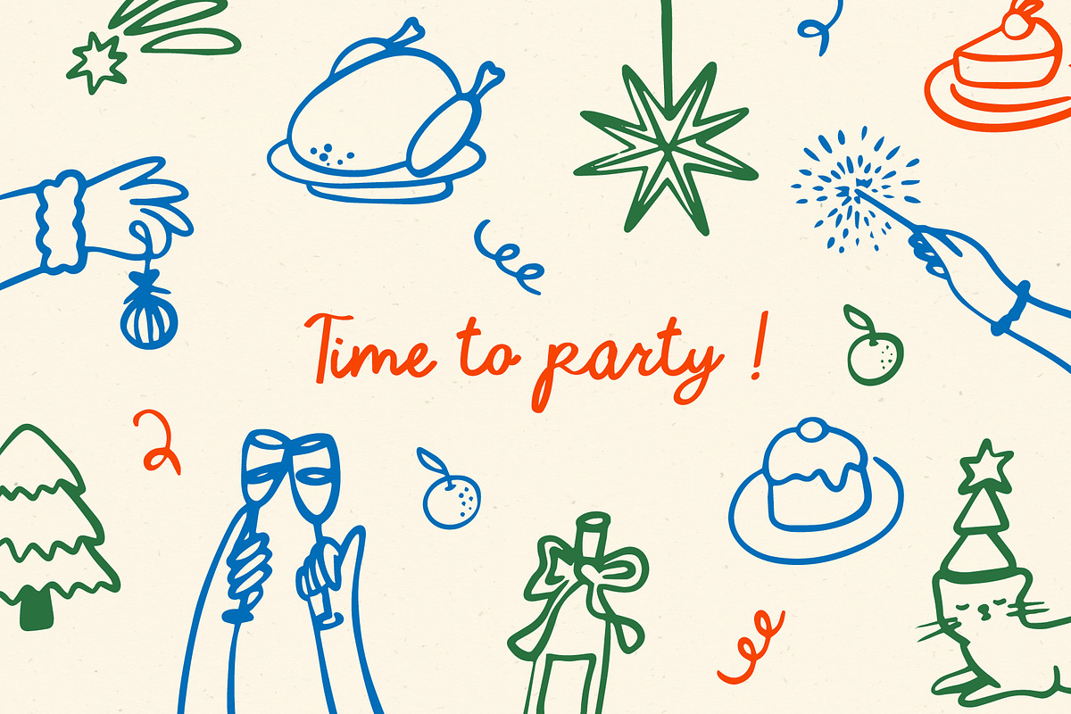 Winter party | Handwritten font, a Handwritten Font by JuliaVolkova (Photo 6 of 10)