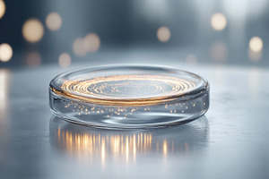 Petri dish with cosmic swirl resembl, a Photo by Dvoevnore photos