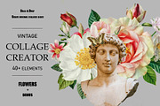Vintage Flowers Digital Collage Pack, an Illustration by DigitalDesignAI (Thumbnail 1 of 9)