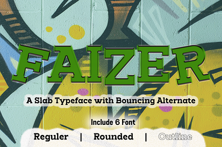 Faizer, a Slab Serif Font by Differentialtype