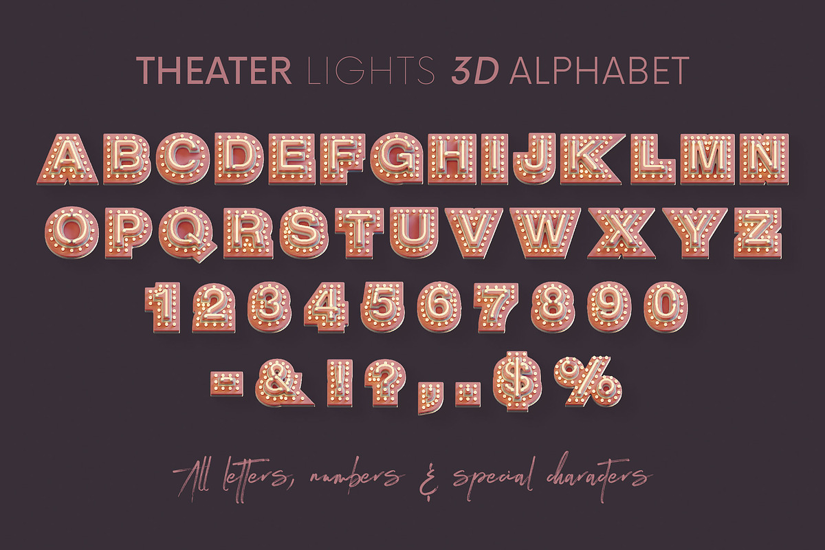 Theater Lights - 3D Lettering, a Graphic by MIIM (Photo 8 of 8)
