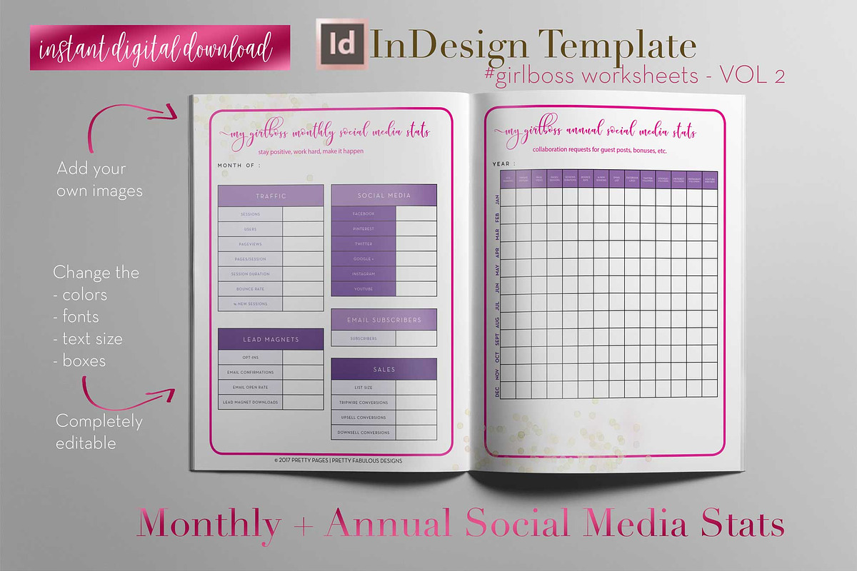 Girlboss Sheets | InDesign Template, a Stationery Template by Planner Templates (Photo 37 of 55)