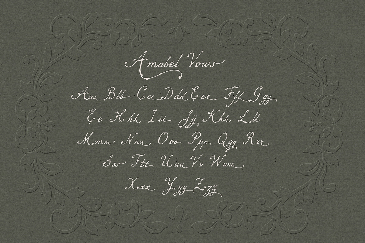Amabel Vows: Romantic Script Font, a Script Font by Mneme (Photo 3 of 9)