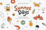 Summer Days | Vector Stickers Pack, a Decorative Illustration by Nutalin Art (Thumbnail 1 of 16)
