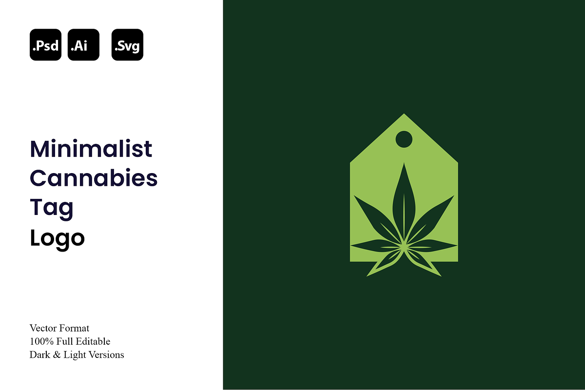 Minimalist Cannabis Tag Logo, a Branding & Logo Template by Luxury Logos (Photo 1 of 4)