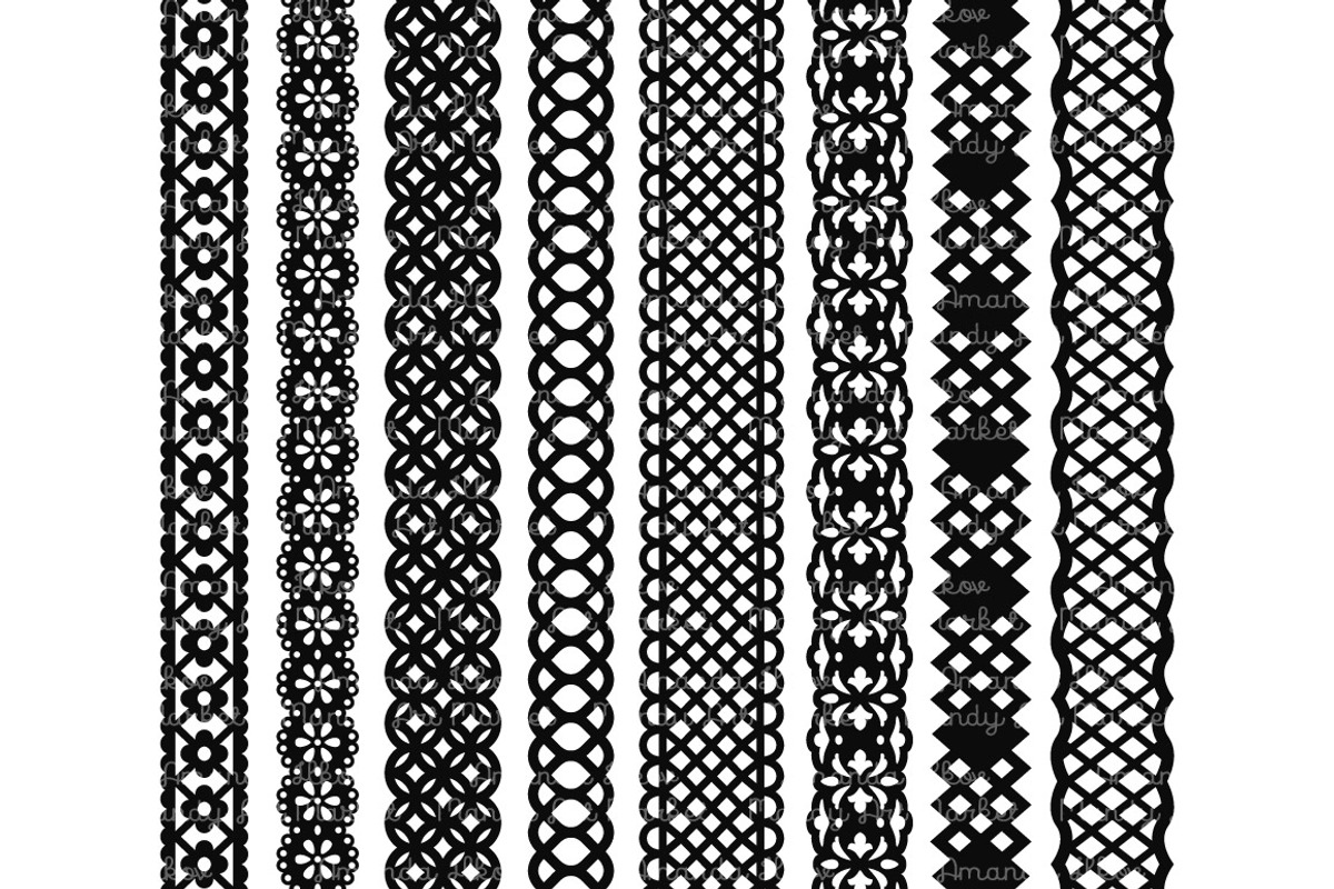Black Vector Lace Borders, an Illustration by Amanda Ilkov (Photo 5 of 5)