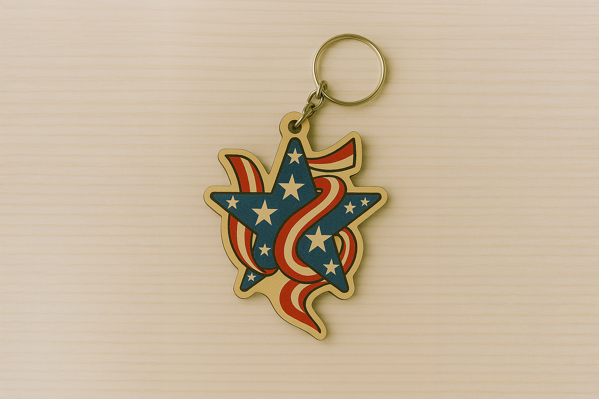 Star USA Keychain Laser Cut SVG, a Graphic by Pinnacle PNGs