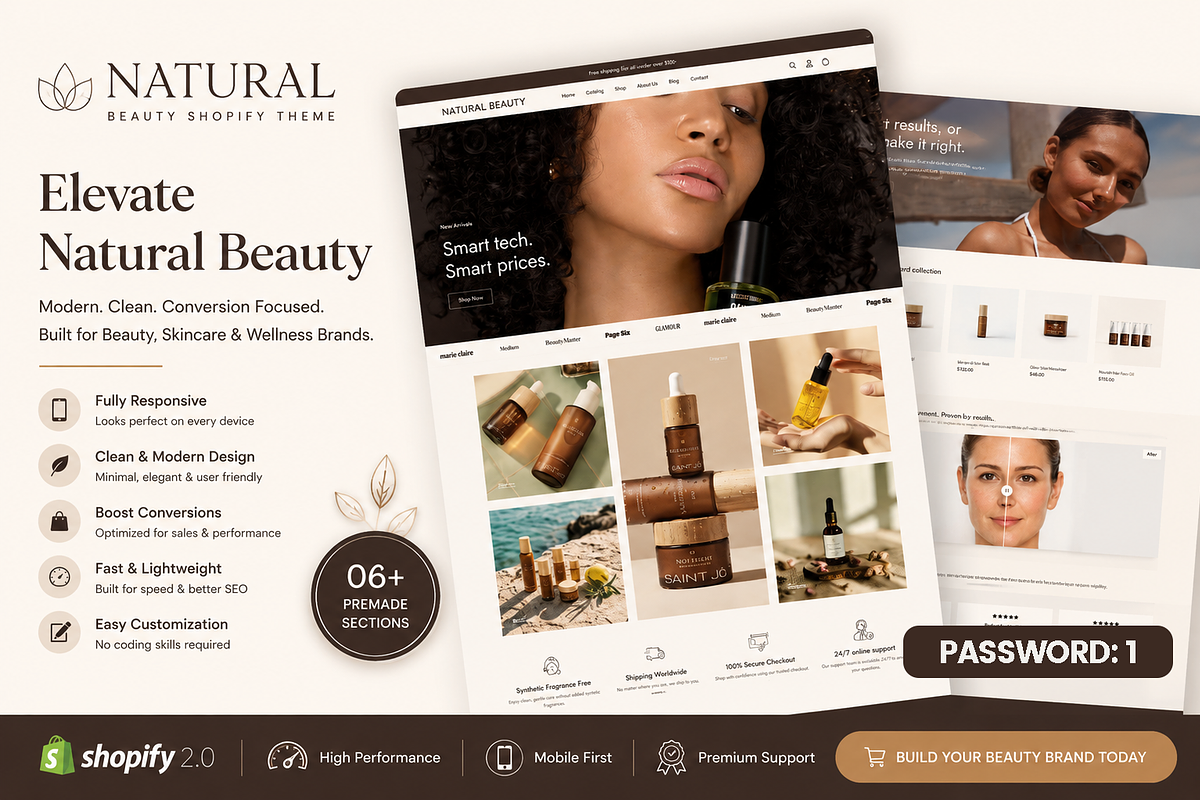 Natural Beauty Shopify Theme, a Shopify Template by Zthemeset (Photo 1 of 2)