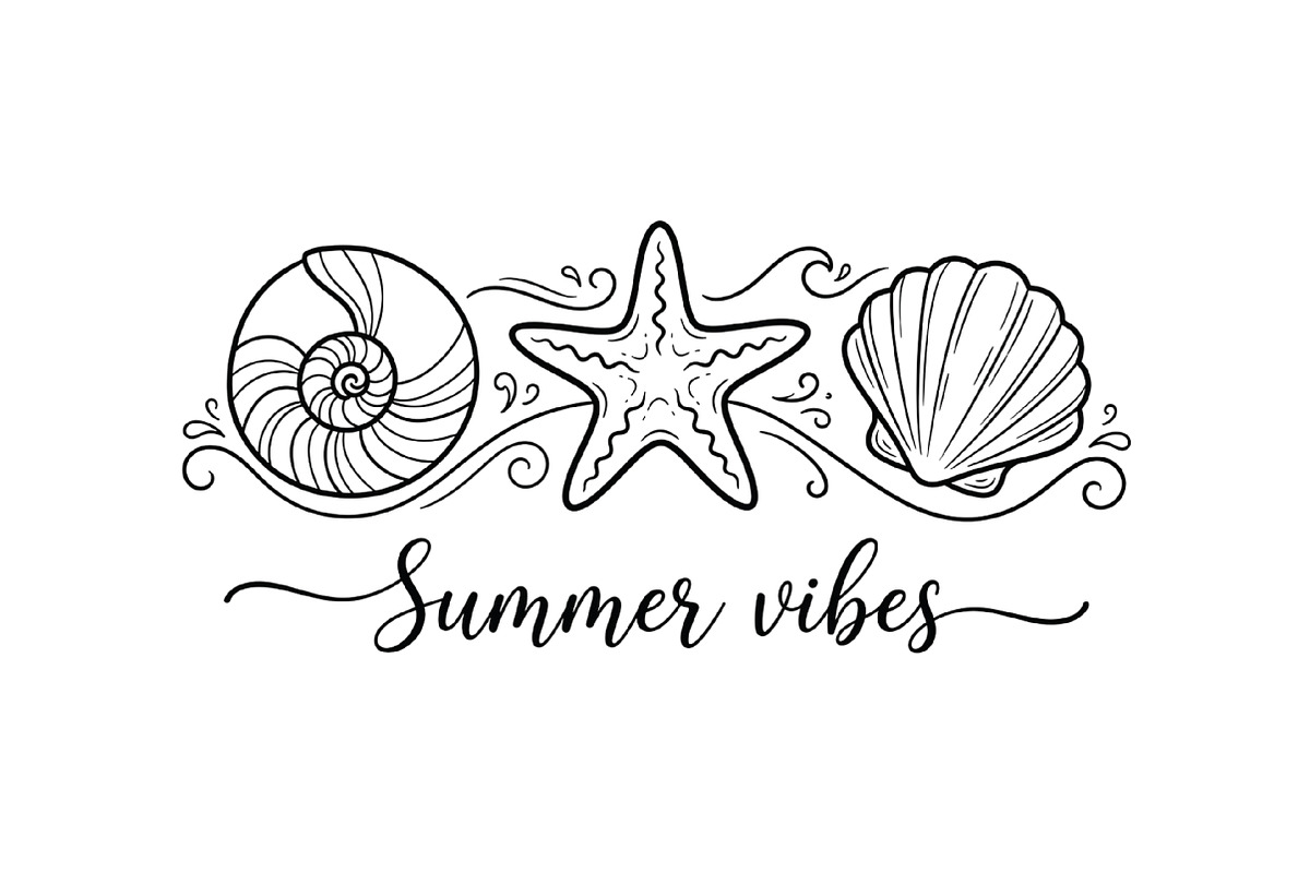 Summer Vibes Minimal Seashell PNG, an Illustration by CraftArtStudio (Photo 1 of 4)