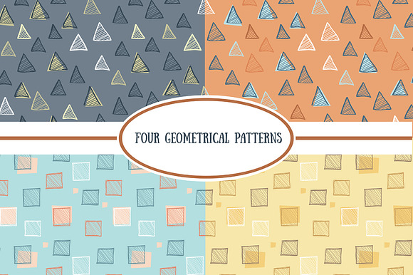 Vector geometrical seamless set. preview 6