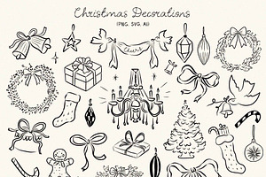 Hand Drawn Christmas SVG Bundle