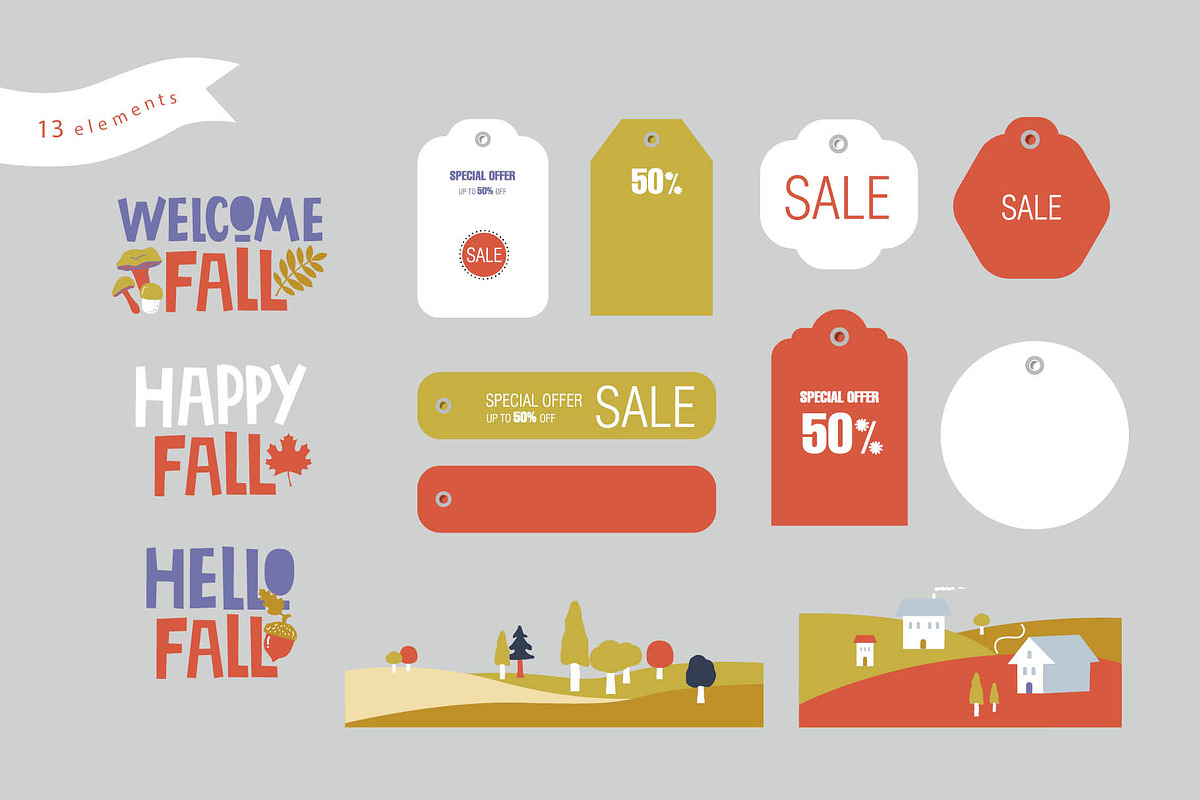 SCANDI FALL. Graphic set, an Illustration by Maru_art (Photo 3 of 7)