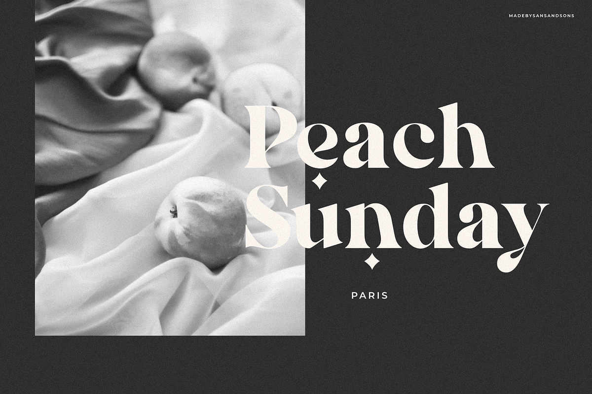 Peach - Modern Chic Serif, a Serif Font by Sans & Sons (Photo 9 of 9)