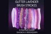Glitter Lavender Brush Strokes PNGs, a Decorative Illustration by EdeniaArtStudio (Thumbnail 1 of 7)