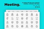 Meeting | 16 Thin Line Icons, an Outline Icon by Alex Blogoodf (Thumbnail 2 of 15)