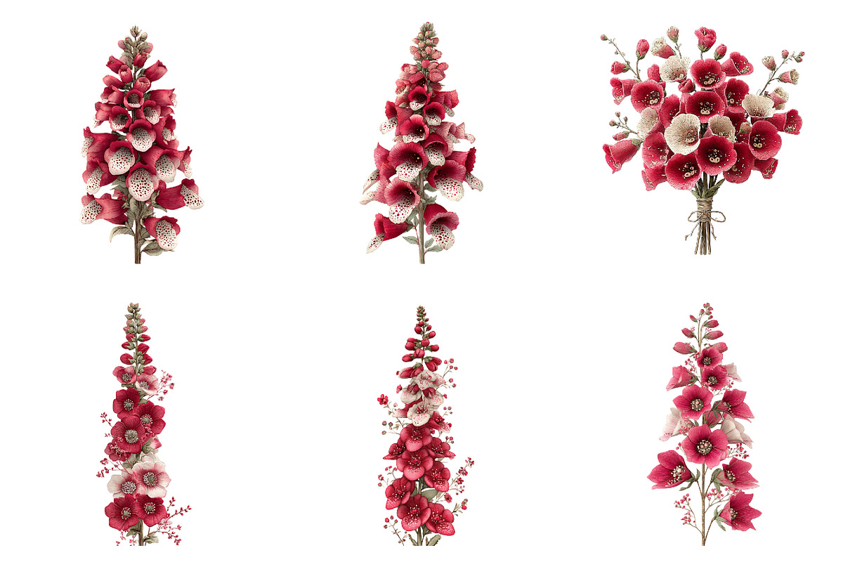 Whimsical easter foxglove clipart, an Illustration by SinaCreation (Photo 3 of 11)