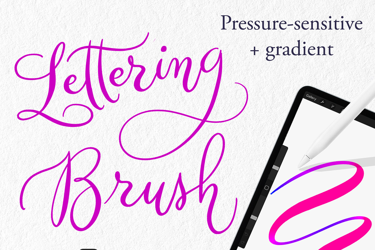 Lettering Brush For Procrete, a Brush Add-On by ValeryDan (Photo 1 of 5)