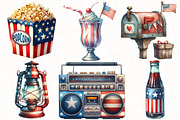 Vintage Retro 4th Of July Clipart, an Illustration by OK Design (Thumbnail 5 of 5)