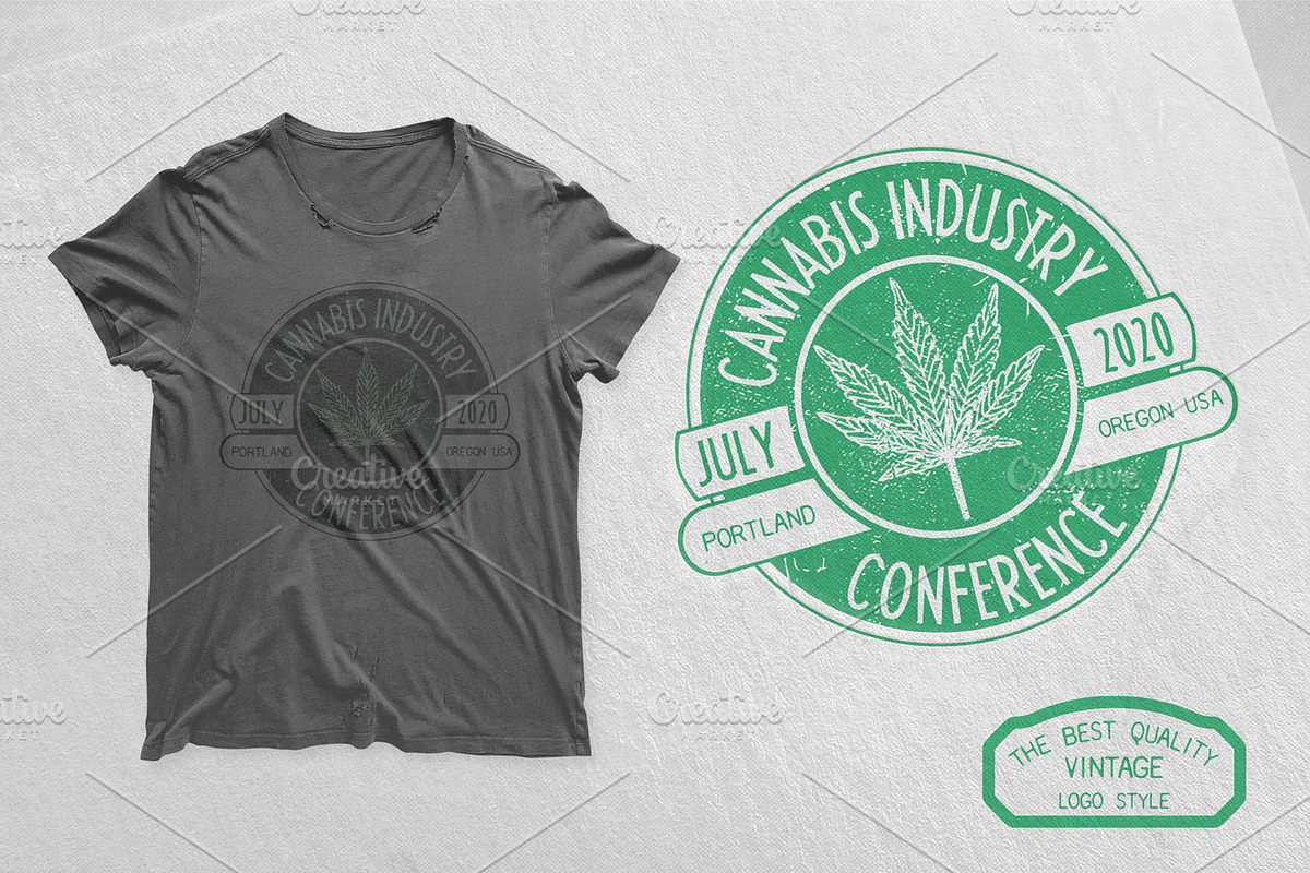 Vintage Cannabis Expo Logo Template, a Branding & Logo Template by The Design For Co. (Photo 6 of 6)