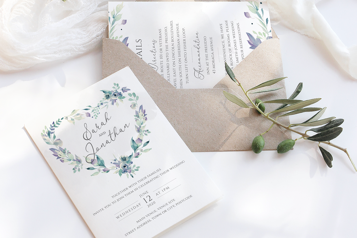 Mountain Summer 6 Piece Wedding Set, an Invitation Template by R Whitehurst Design (Photo 1 of 6)