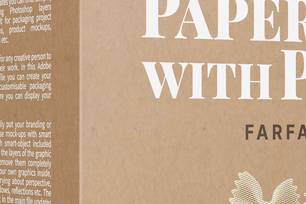 Kraft Box with Pasta Mockup, a Packaging Mockup by Reformer Mockup (Photo 2 of 4)