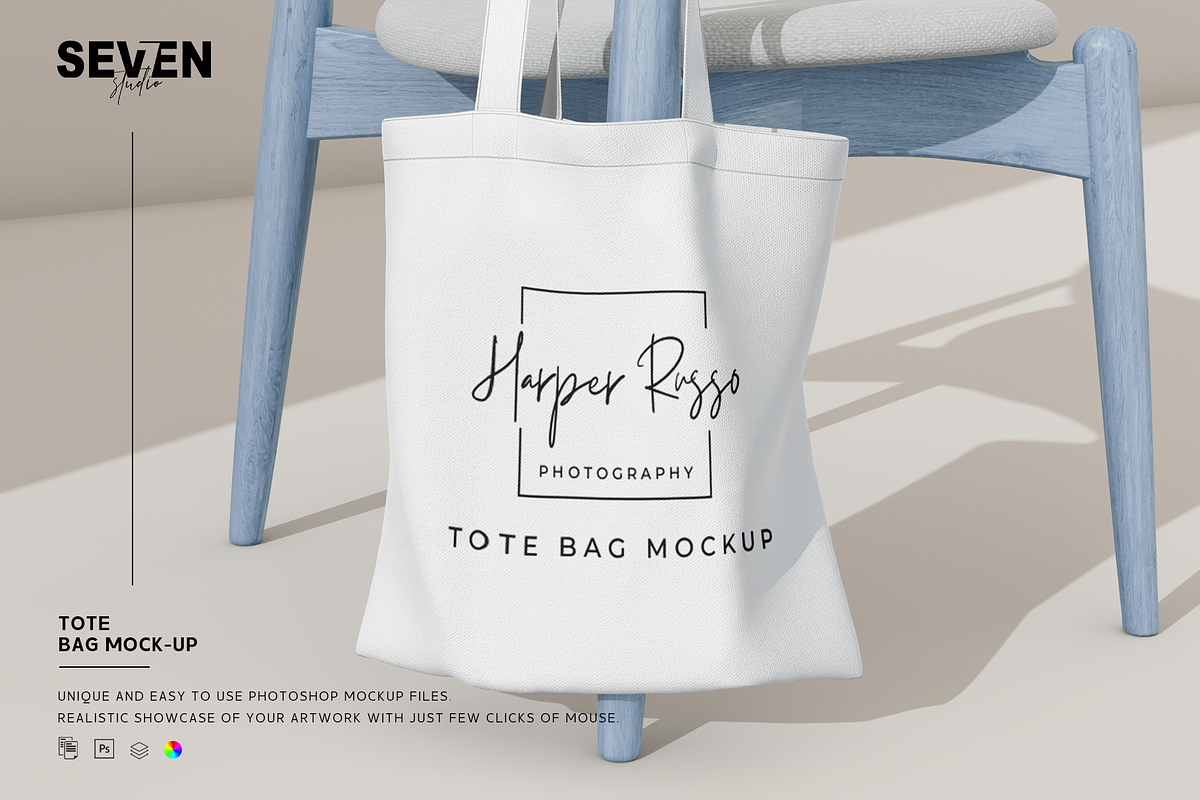 Tote Bag Mockup, a Packaging Mockup by Se٧enStudio (Photo 1 of 5)