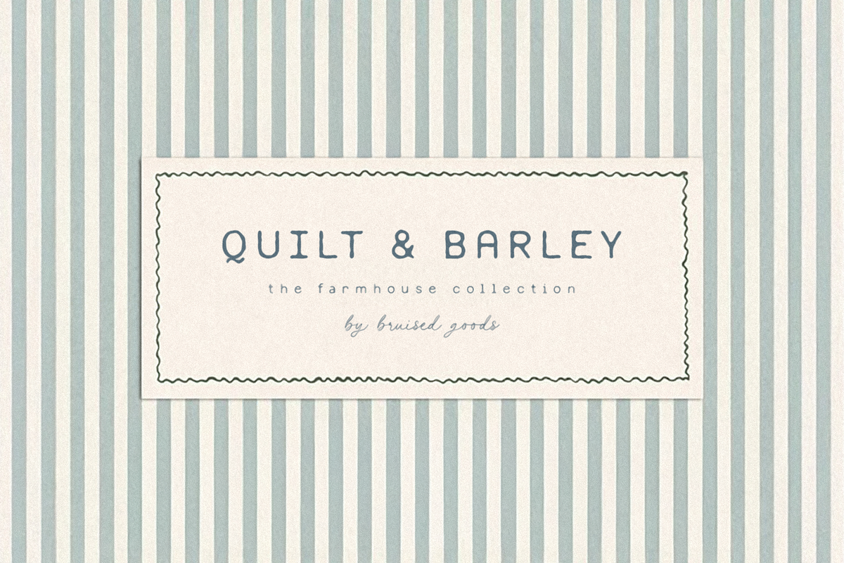 Quilt & Barley, a Sans Serif Font by Bruised Goods (Photo 1 of 13)