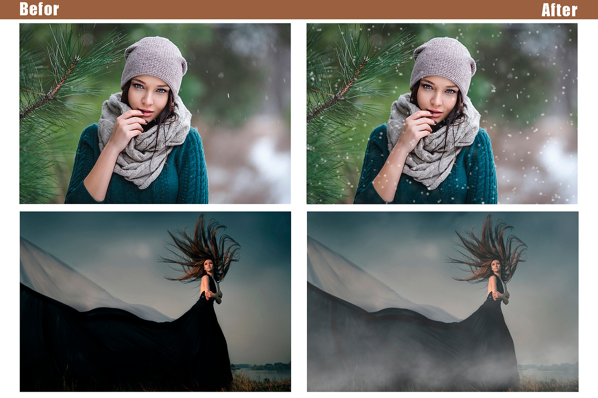 Weather rain sun fog snow overlay, a Layer Style Add-On by OverlayBox (Photo 3 of 5)