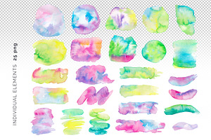 Multicolor Watercolor Splashes