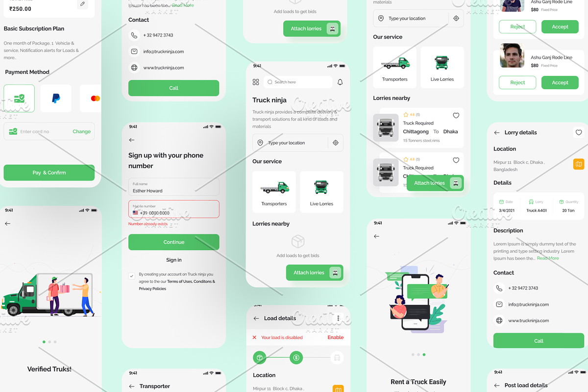 TriForge - Truck Renal App UI Kit, an App Template by Pixency (Photo 5 of 6)