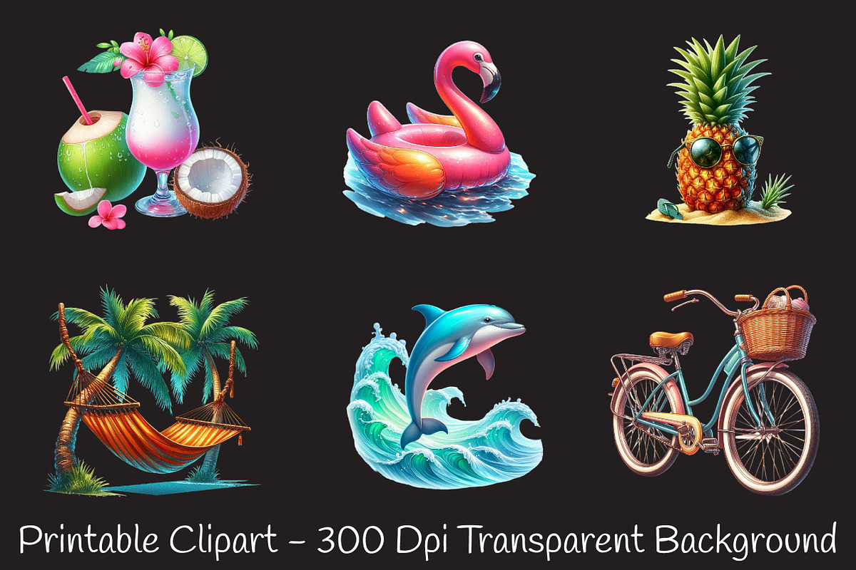 Beach Summer Paradise Clipart, an Illustration by RobertsArt (Photo 2 of 7)