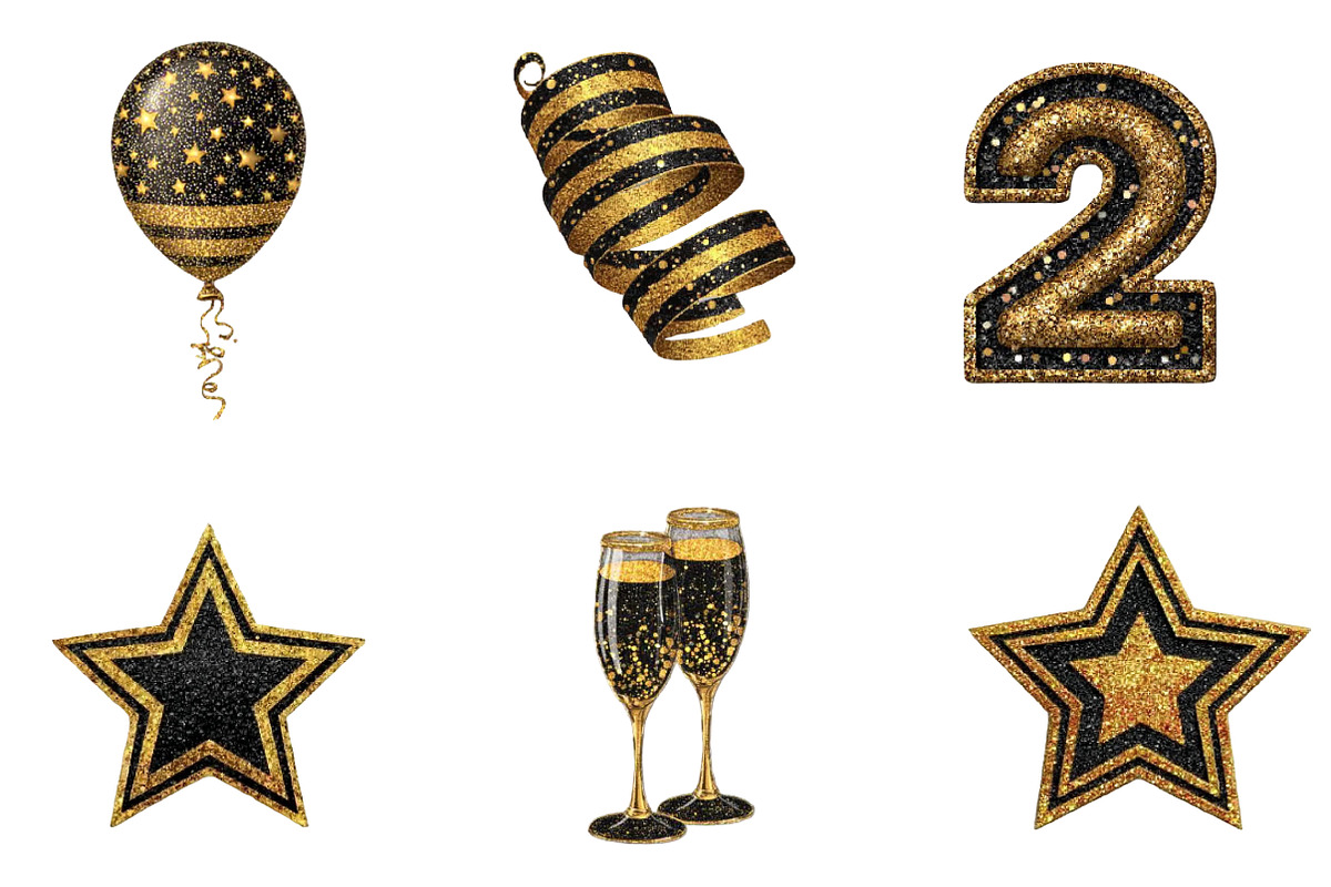 Gliteer New Year Clipart, an Illustration by CreationArt (Photo 4 of 7)