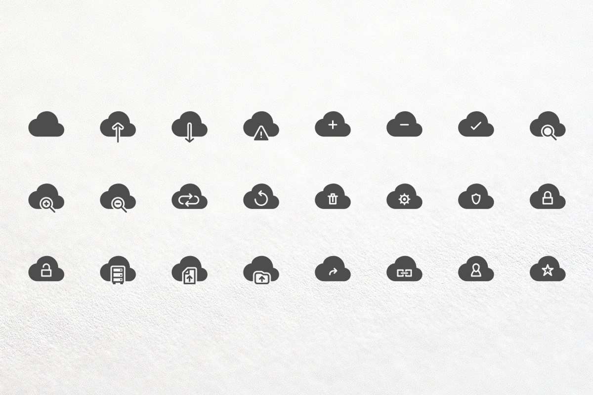 Cloud Storage Icons Set preview 3