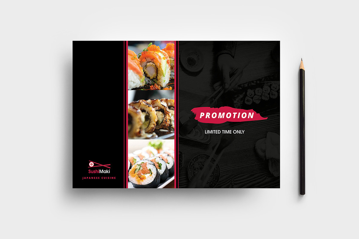 Sushi Restaurant Flyer Template, a Flyer Template by BrandPacks (Photo 3 of 4)