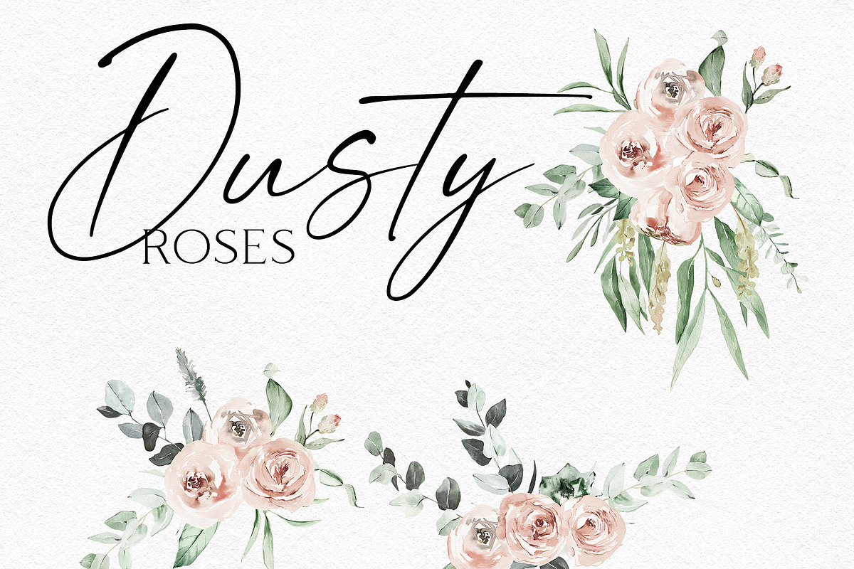 Dusty Roses Boho Watercolor, an Object Illustration by Olga Koelsch (Photo 7 of 13)